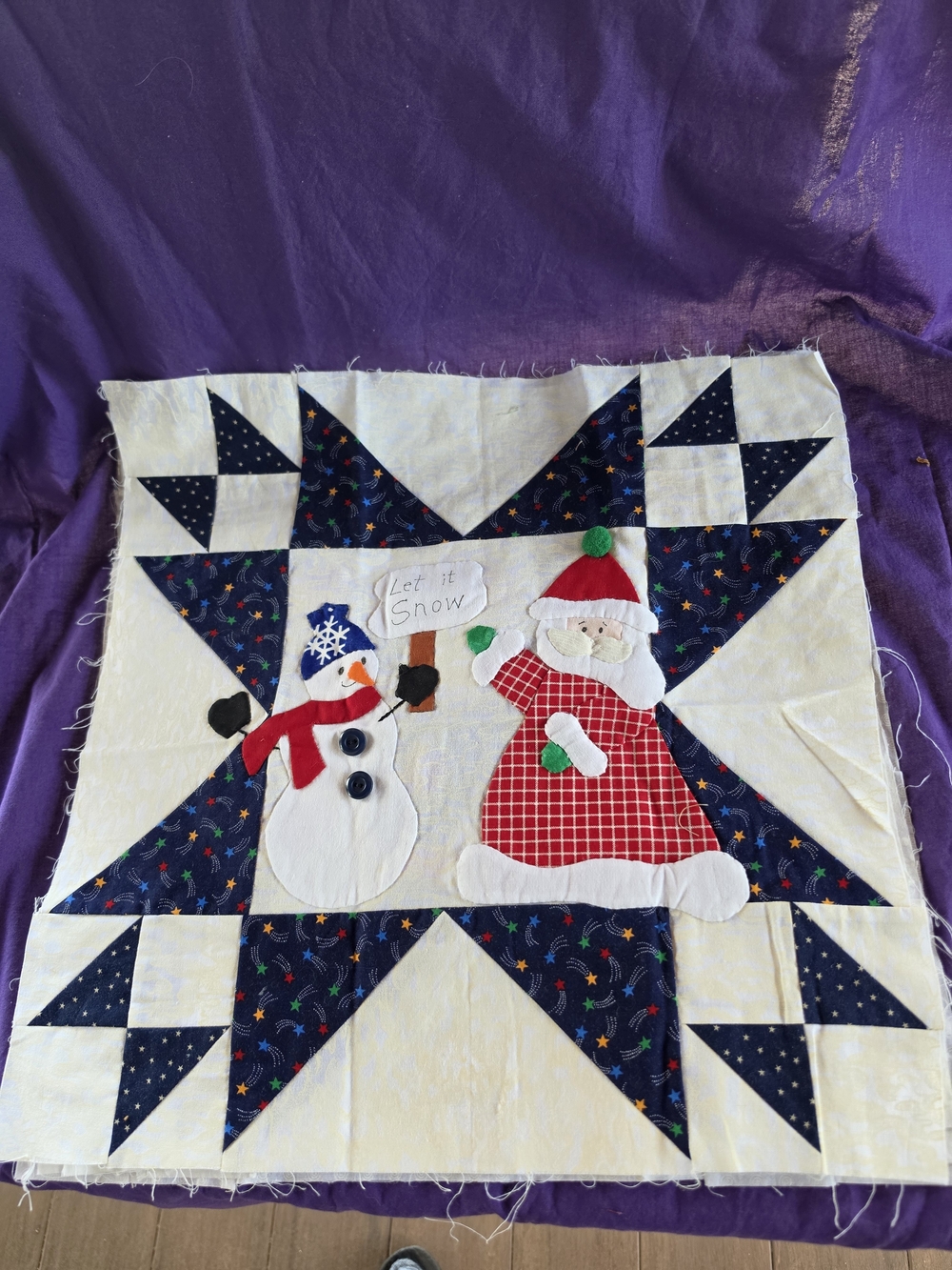 Set Of 6 Quilt Blocks, Unquilted